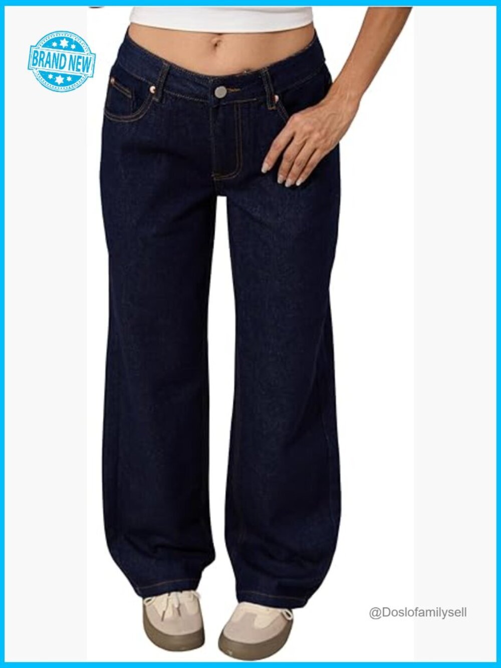 Low Rise Baggy Jeans Y2K Vintage Wide Leg Loose Fit Straight Denim Pants